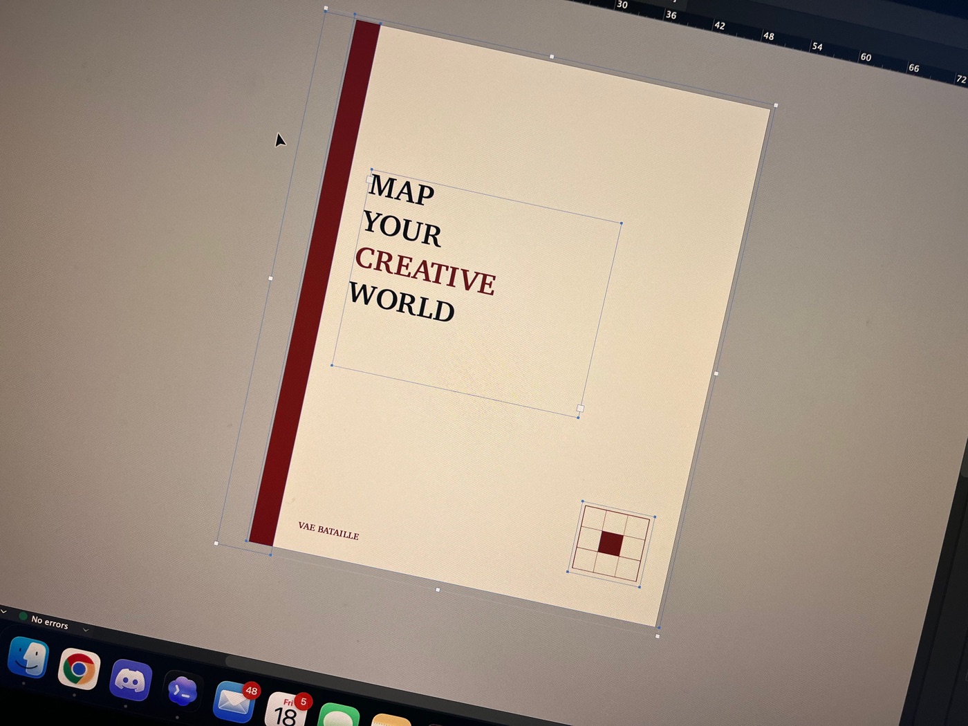The Map Your Creative World cover in progress.